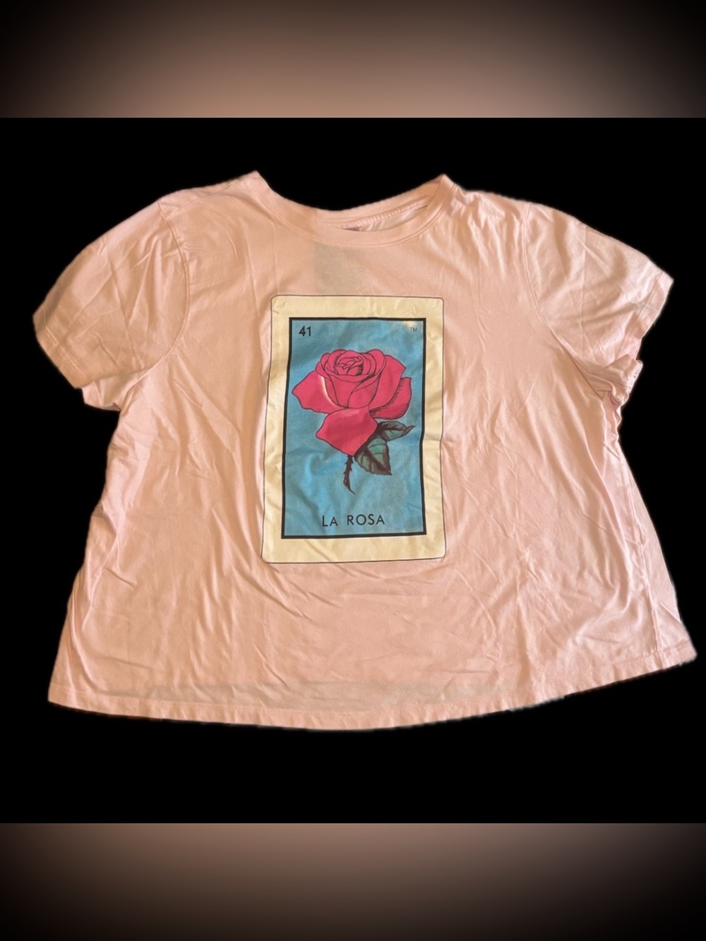 Forever 21 Plus Women’s Size:3X Pink La Rosa Graphic Tee with Blue Panel
